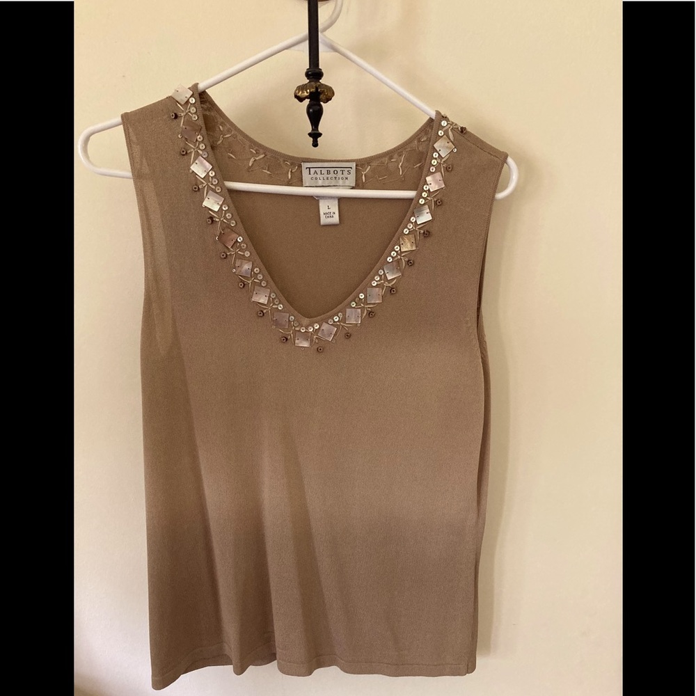 Talbots sleeveless silk top size Large